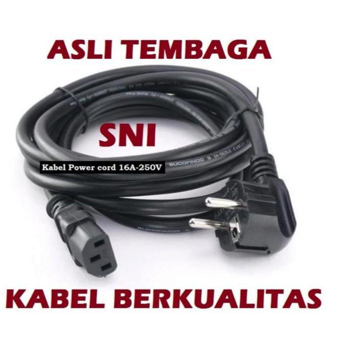 Kabel Power AC CPU UPS SERVER BAGUS SNI Tebal 3x 1.5mm EU PLUG C 13 CORD C-13 TO EUROPE 30 CM