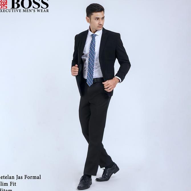 Boss Setelan Jas Formal Pria Slim Fit Rjb Hitam