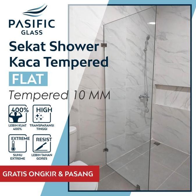Sekat Kamar Mandi Partisi Kaca Tempered 10Mm