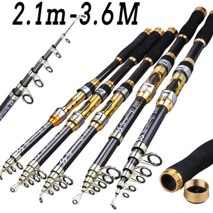Sougayilang 2.1-3.6M Joran Pancing 6-8 Bagian Serat Karbon Joran Pancing Laut Joran Teleskopik Joran