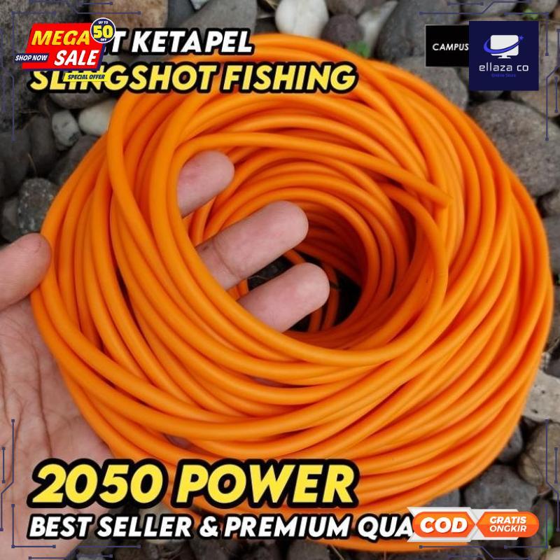 Promo Karet Ketapel Ikan 5mm 2050 Permeter Best Quality - Orange - 2025 COD Termurah Terlaris Berkua