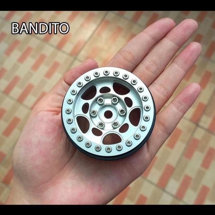 BANDITO VELG BEADLOCK ALUMINIUM V3 SILVER 1.9 WHEELS SCX10 TRX4 RGT ORIGINAL DAN TERPERCAYA