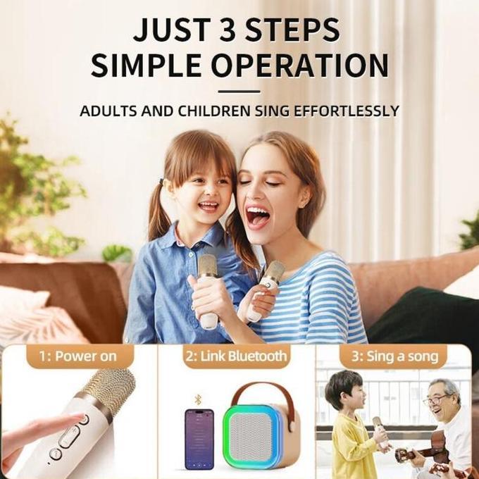 DE149 >> Speaker dengan mikrofon Bluetooth Mini portable hp karaoke K12 Mesin KTV Rumah Speaker Lamp