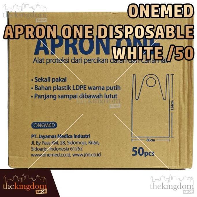 SAMRUAY Onemed Apron One Disposable White /50 Celemek Plastik Medis
