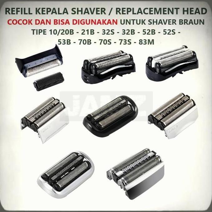 Refill Kepala Shaver Suitable dan Cocok Untuk Shaver Braun Head Replacement Blade Series 10B 20B 52B