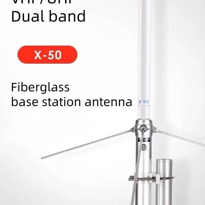 Antena X-50 Dualband VHF UHF X50 Antenna Base Station Untuk Radio RIG ICOM ALINCO YAESU KENWOOD AYB