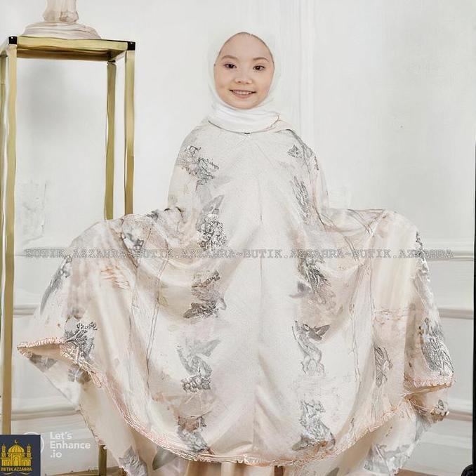 BUTIK.AZZAHRA MUKENA ANAK ARMANIYAH SILK PREMIUM 2IN1 TRAVELING MOTIF MEWAH Atasan Katun Muslim Nyam