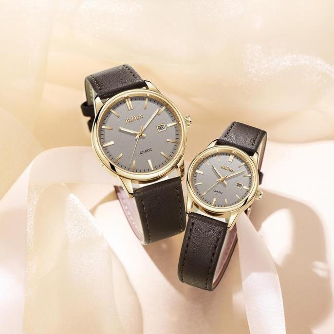 BIDEN Jam Tangan Couple Pasangan Anti Air Kalender Jam Tangan Pria Wanita AS