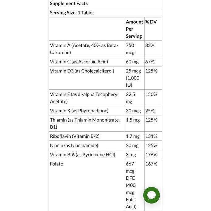 21St Century Sentry Senior 50 Plus Multivitamin Minerals 125 Tablets Original