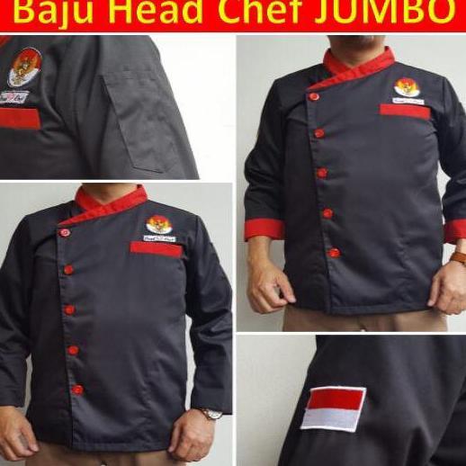 Baju HEAD Chef Jumbo Chef Jacket Besar dg Bordir Tempel