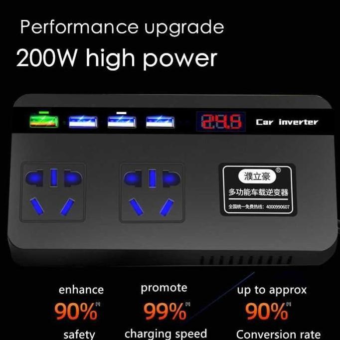 Inverter Dc Ke Ac Untuk Mobil Dc 12V/24V Ke Ac 220 Volt 200 Watt