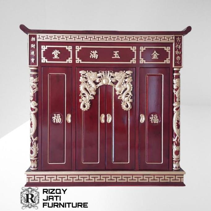 Altar jati minimalis ukiran - meja altar sembahyang jati minimalis