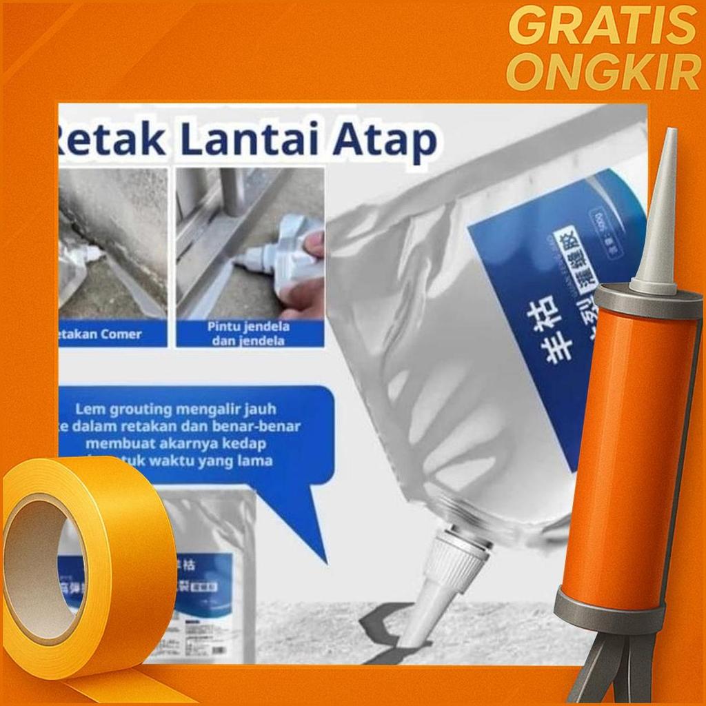 Lem Beton Elastis Tinggi Multifungsi 200Ml Lem Retak Beton Penutup Retak Beton Lem Anti Bocor Rumah