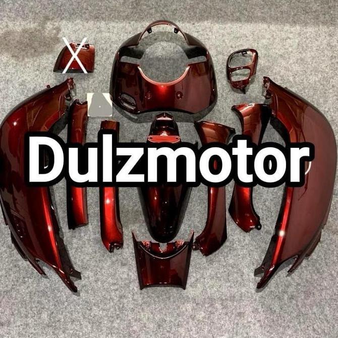 DAIKAKU COVER BODY HALUS HONDA SCOOPY FI 2017 CUSTOM WARNA DARK RED / BODY HALUS SCOOPY DONAT 2017