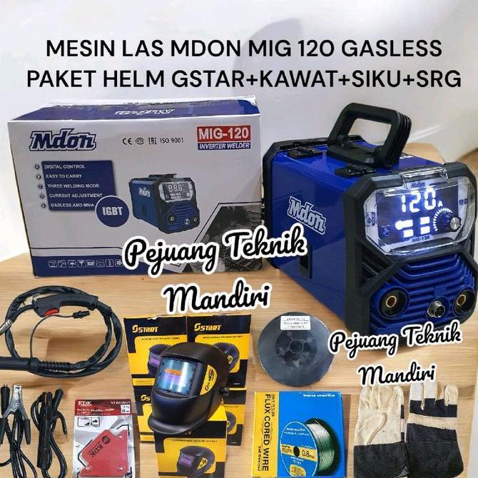 EXAMINER MDON MIG 120 GASLESS MESIN LAS MIG TANPA GAS CO2 MDON MIG 120 / TRAFO LAS MIG MDON 120 A