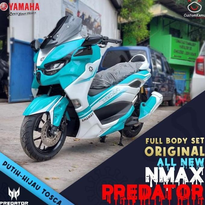 DAIKAKU Full Body Set All New NMax Predator 2020 - Putih Hijau Tosca variasi new nmax tameng predato
