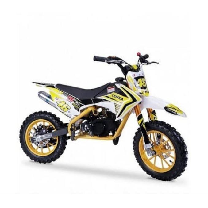 DAIKAKU Mini Trail LENKA MC 46 Double Knalpot Mainan Anak Motor Cross Pakai Bensin