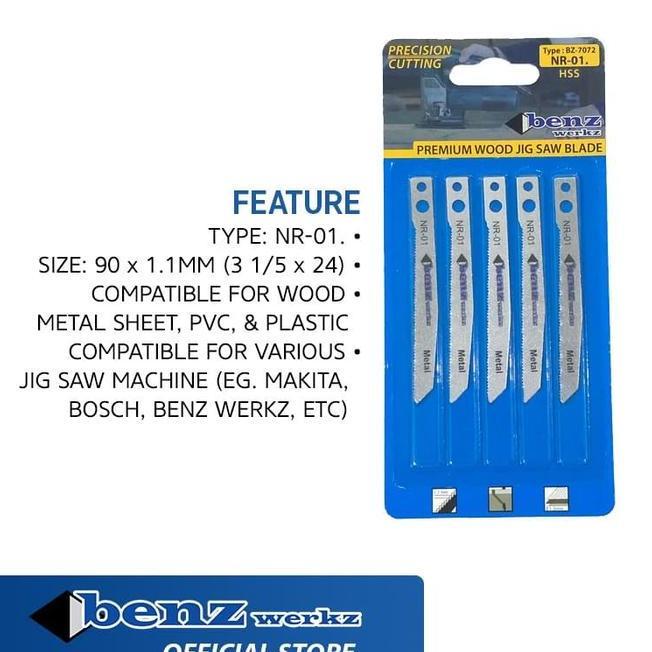 5 Pcs Mata Gergaji Jsaw Blade No. 1 Hss Metal Benz Werkz