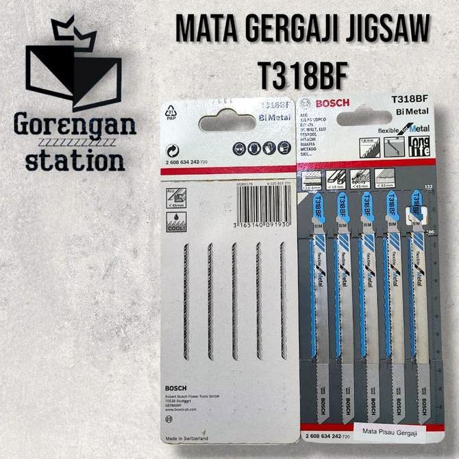 Bosch Mata Gergaji Jsaw T318Bf 132Mmdan T118A Flexible Untuk Logam Japan Bimetal