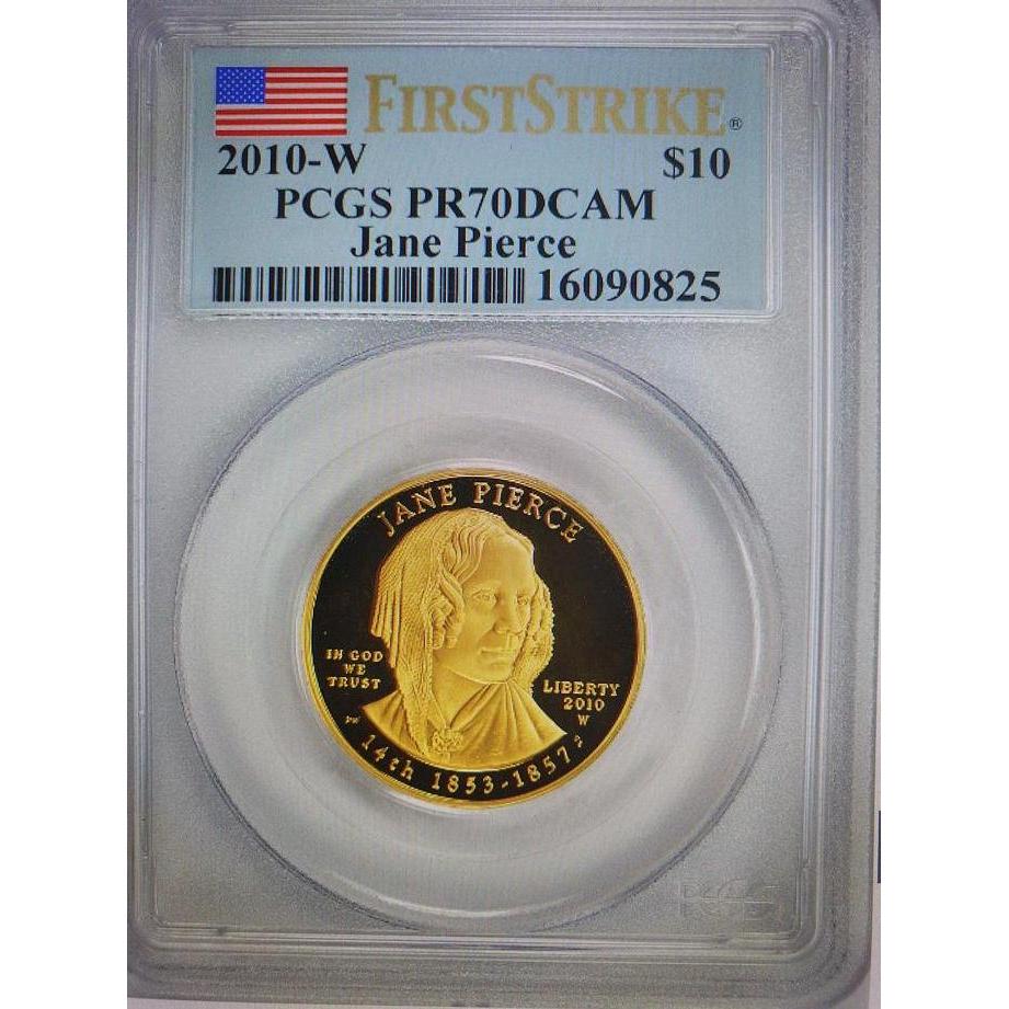 Koin Emas Amerika USA LIMITED EDITION 99.99% First Spouse Jane Pierce 1/2 troy oz PCGS PR70DCAM da1v