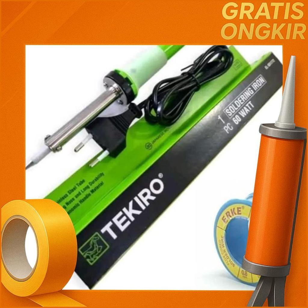 Tekiro Solder Tekiro 60 Watt Paket Lengkap Tempat Solder Penyedot Timah Timah 5 Meter 0.8Mm Aprus So