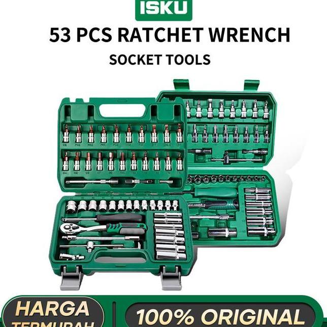 Isku Set Kunci Sho 53 Pcs Dan 46 Pcs Soet 14 Full Tool Kit Alat Perbaikan Mobil