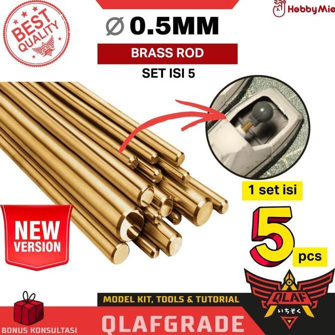 Brass Rod 0.5mm Hobby mio - 5pcs copper tabung bulat solid custom gundam model kit