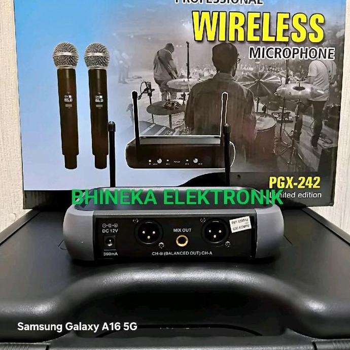 Mic Wireless Shure PGX242 / PGX 242 2bh mic pegang + koper pgx242 [terbaik]