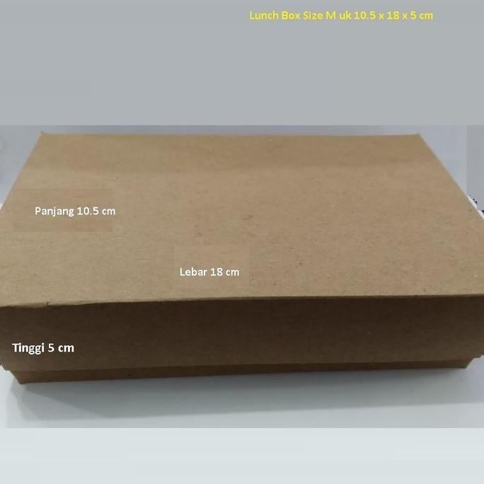 LUNCH BOX MEDIUM KARTON KRAFT DUS KOTAK MAKANAN Size M CUSTOM