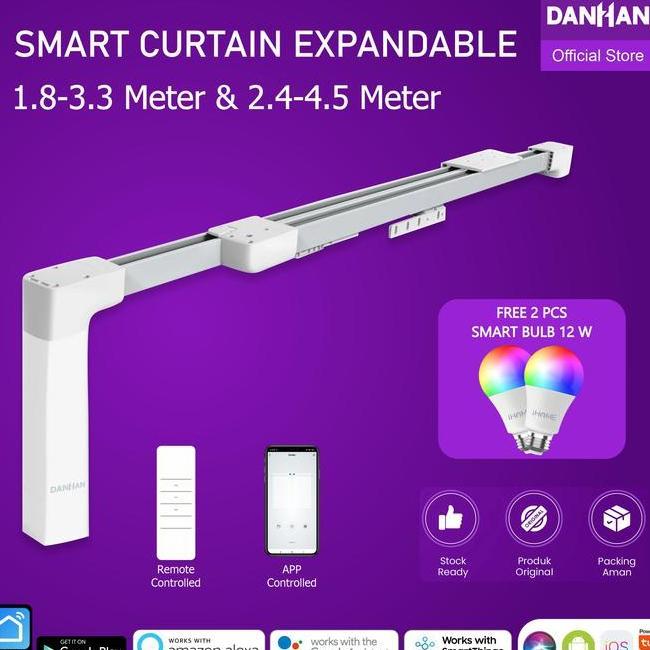 Rel Gorden Otomatis Remote Control Melalui Smartphone Smart Curtain Expandable Danhan Curtain Adjust