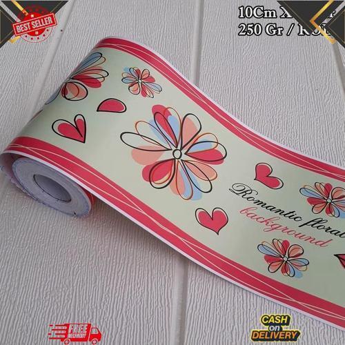 New List Border Stiker 10 Meter Wall Border List Border Motif Bunga List Wallpaper Dinding Border Li