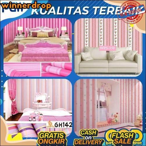 HotSale Wallpaper Dinding Pink Wallpaper Dinding Ruang Tamu Wallpaper Kamar Tidur Wallpaper Dinding 