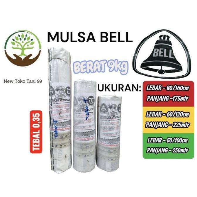TERMURAH - ( 9kg ) 1 roll Plastik Mulsa Bell / mulsa lonceng plastik hitam silver penutup tanaman uk