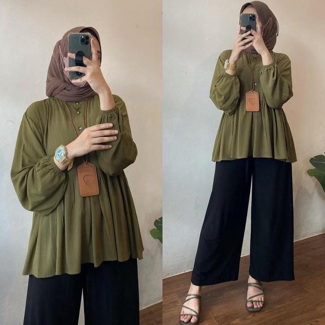 Raisa Blouse Rayon Crinkle Premium Rania Blouse Crinkle