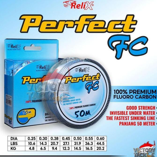 RELIX PERFECT FLUOROCARBON FC SENAR PANCING BENANG LEADER Ikan Jig Lure Mancing Galatama