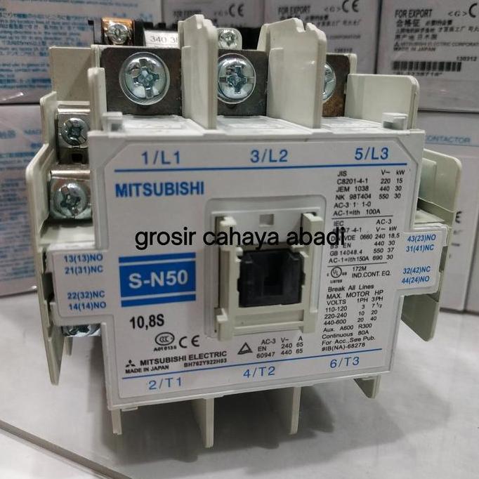Promo kontaktor Mitsubishi s-n50 100a 220vac 3phase/kontaktor Mitsubishi sn50/50 100a Diskon