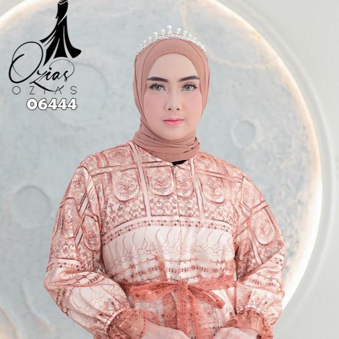 Gamis Ozias Tile Moscrepe Premium 06444 Ld 105 I Gamis Fashion Muslimah I Gamis Wisuda Rompi Nyaman 