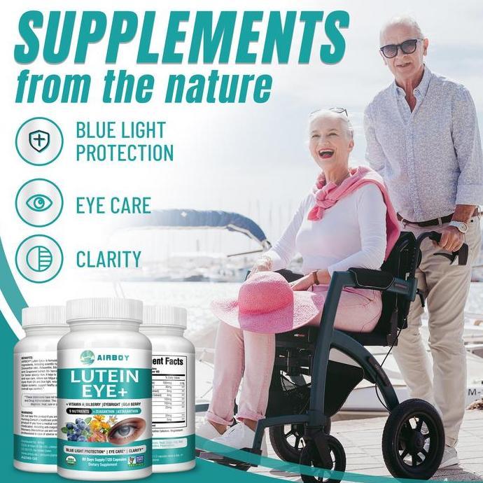 Airboy-Suplemen Lutein Eye + Vitamin Complex-Mengandung Sembilan Nutrisi-Suplemen Kesehatan Mata Per