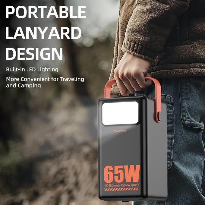 Orashare OL100APro 100000mAh PD 65W Super Fast Charging Power Bank 7 Outputs & 2 Inputs Ultra Large 