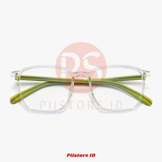 Pistore ID Kacamata Gaya Kotak Frame Plastik Anti Silau & Anti Radiasi Blueray Photocromic Bluechrom