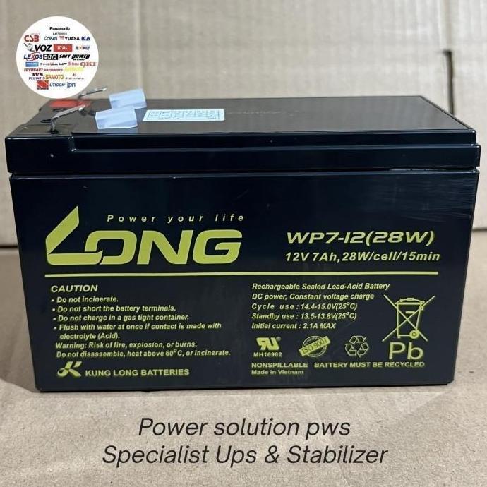 Battery UPS APC Baterai Long WP7-12(28W) 12v 7Ah, 28W/Cell/15Min Batre LONG WP 7-12 12volt 28W 7Ah P