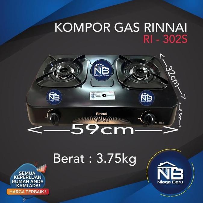 Kompor Gas Rinnai 2 Tungku Ri 302S Ri 302 S