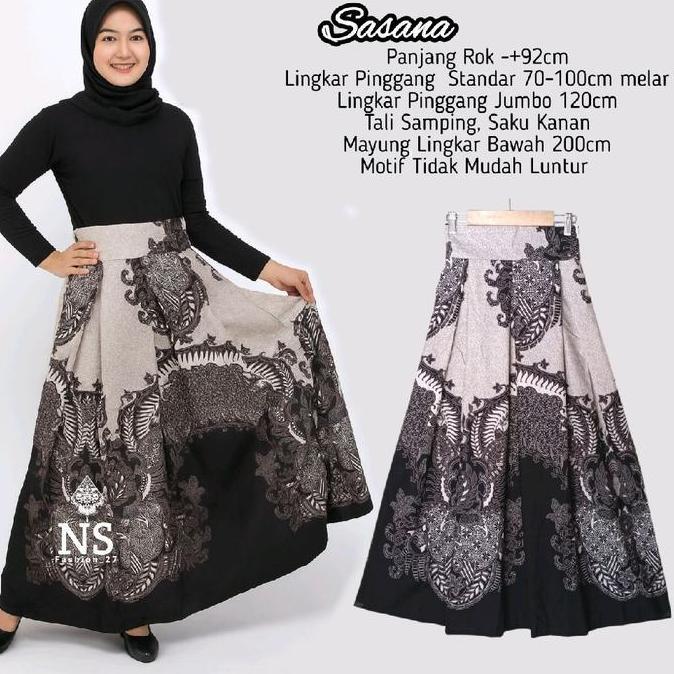 Rok Panjang Wanita Modern Motif Terbaru Rok Batik Panjang Wanita Pinggang Elastis Rok Bawahan Wanita