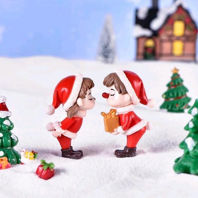 Koleksi Miniatur Dekorasi Ornament Natal Sinterklaus Pohon Natal Patung Kecil murah
