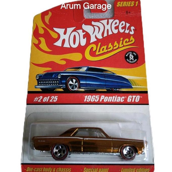 Hot Wheels Classics 1965 Pontiac GTO. Card Classics Series 1 Tahun 2004. Full Besi Body dan Chassis.