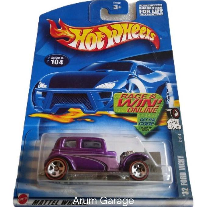 Hot Wheels 32 Ford Vicky. Redlines. US Card Race & Win Online. Full Besi Body dan Chassis.
