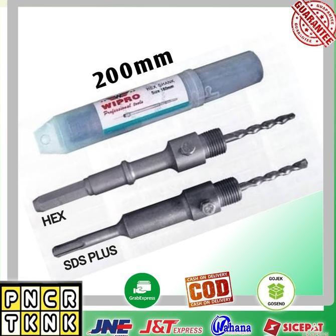 Connecting Penyambung Mata Bor Hole Saw SDS PLUS 200mm Wipro
