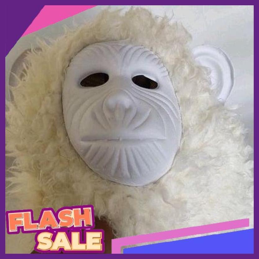 Terbaik Topeng Monyet Albino Stok Ready Putih Dw-01