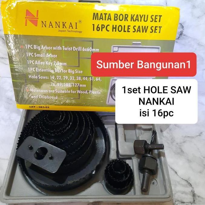 Hole Saw set 16pcs nankai mata bor kayu set bulat holesaw