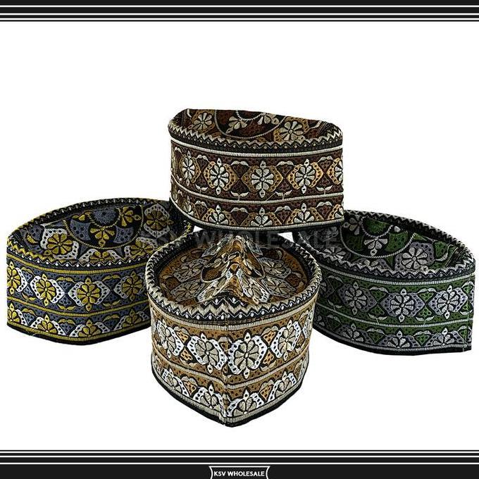 GROSIR (10 Pcs) Peci Oman Bangladesh Paket Usaha Kopiah Sholat Banglades Santri Pria Pesantren Tembo